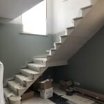 Bespoke Portland Stone Staircase during construction