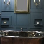 Copper and Polished Nickel Bath in panelled ensuite